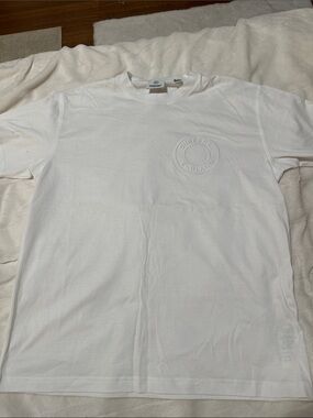 Burberry White Embossed Logo Short Sleeve Tee